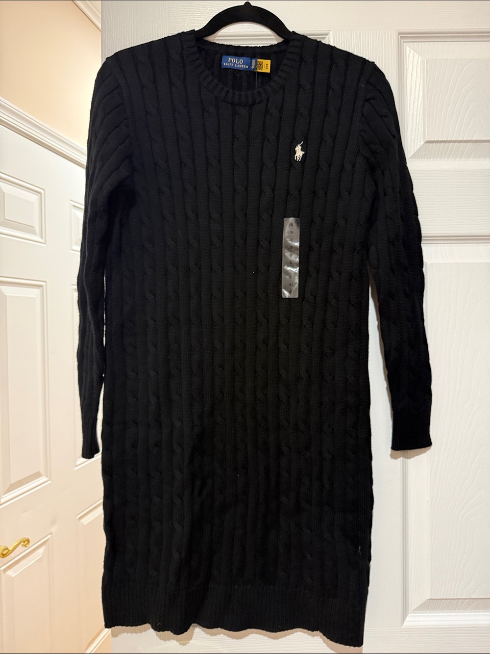 Polo by Ralph Lauren Black Cable-Knit Crewneck Sweater